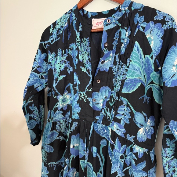 Banjanan Melany Maxi Tropical Print Dress In Hedgerow Black - Picture 3 of 6